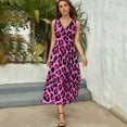 thumbnail image 4 of Robe Sans Manches à Imprimé Léopard Rose Vif Robe Longue Robe de Soirée pour Femme, 4 of 4