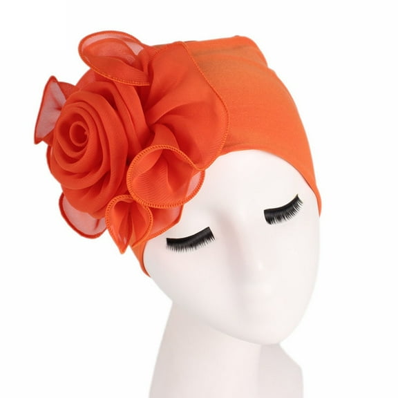 Women Ladies Retro Big Flowers Hat Turban Hat Cap Pile Cap Flowers Hat Turban Brim Hat Fitted Pile Cap Freeship