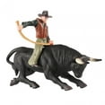 thumbnail image 5 of Bull Riding Figurine Educational for DIY Projects Micro Scenery Fairy Garden black cow attack, 5 of 8