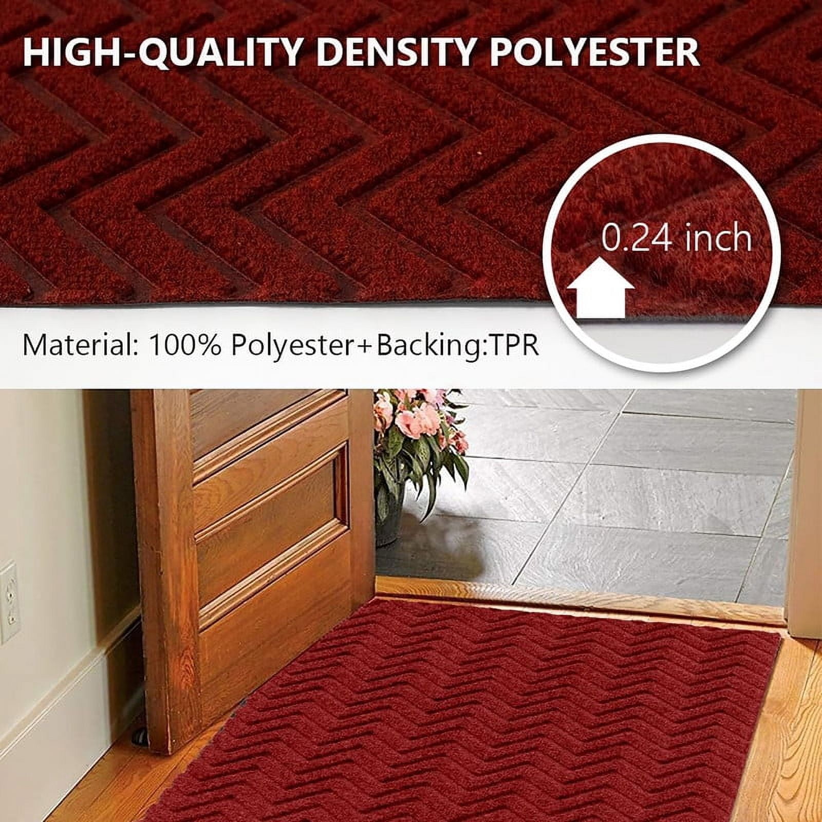Goasis Lawn 4' x 20' Red Runner Rug Indoor Non Slip Carpet for Entryway Kitchen Laundry Garage