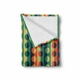 thumbnail image 2 of Geometric Circle Soft Flannel Fleece Blanket, Pop Art Style Vertical Striped Half-Pattern Ring Forms Retro Poster Print, Cozy Plush for Indoor and Outdoor Use, 60" x 80", Orange Teal, by Ambesonne, 2 of 6