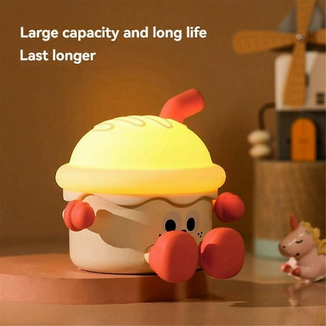 Birthday Cake Night Light Ornament Bedside Lamp Sensor Pat Lamp Cute Gift for Girlfriend Children