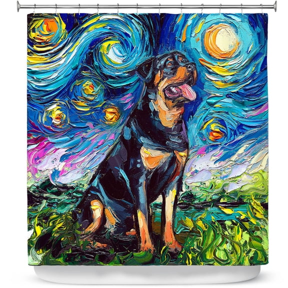 Shower Curtains 70" x 84" from DiaNoche Designs by Aja Ann - Rottweiller 2