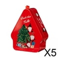 thumbnail image 1 of 5x Caja De Dulces Navideñas Adorno Decorativo De Almacenamiento De Refrigerios De Chocolate Lata De Árbol Rojo Enano, 1 of 10