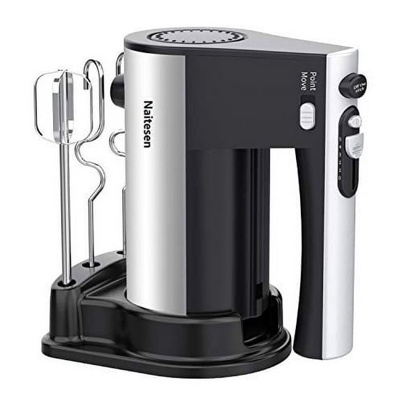 Hand Mixer Electric 600W 10 Speed Powerful with Turbo Handheld Mixer for Baking Cake Kitchen Mixer with Beaters Dough Hooks, Whipping Mixing Cookies, Brownies, Batters, Meringues, Mashed Potatoes