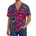 thumbnail image 3 of Xecao offers the Colorful Snake for Men's Casual Short-sleeved Shirt, a button-up collared shirt with a pocket, perfect for beach vacations and yacht travel in the X-Large size., 3 of 7
