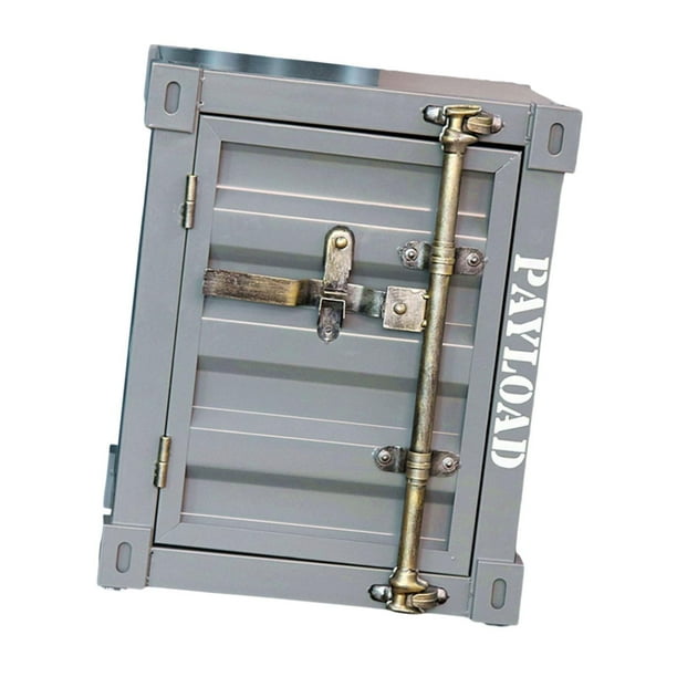 Mesita de noche de estilo industrial, portátil, con apertura de puerta izquierda, de metal, contenedor, caja de almacenamiento para baño, hogar, bar Gris