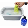thumbnail image 4 of SAMMART 10 Litre (2.6 Gallons) Collapsible Tub & 8L (2.11Gallons) Collapsible Dish Drainer with Drainer Board (Grey+Cyanine (Set of 2)), 4 of 7