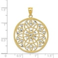 thumbnail image 4 of Real 14kt and Rhodium Diamond-cut Circle Pendant; for Adults and Teens; for Women and Men, 4 of 4