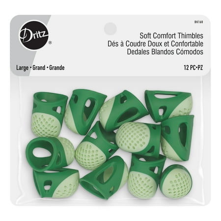 UPC: 0072879302578 | Dritz Soft Comfort Thimbles Large Green 12 Pc