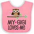 thumbnail image 3 of Inktastic My Gigi Loves Me Girl Owl Girls Baby Bib, 3 of 4