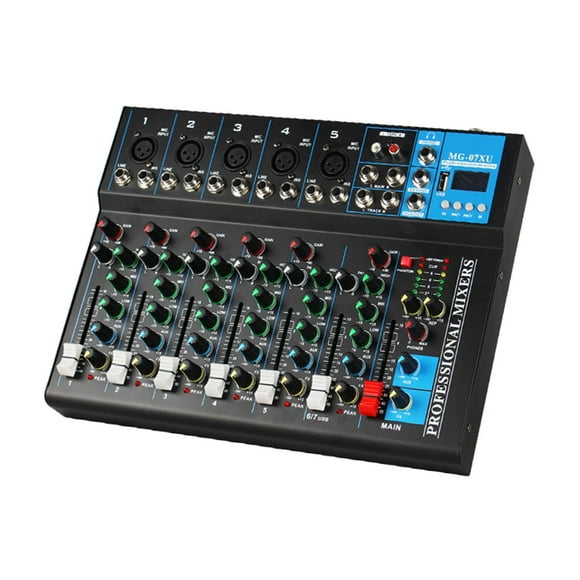 Audio Mixer Backlit LCD Display USB Audio Interface MP3 for Show Computer