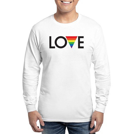 CafePress - LOVE Gay Pride Long Sleeve T Shirt - Men's Cotton Long Sleeve T-Shirt