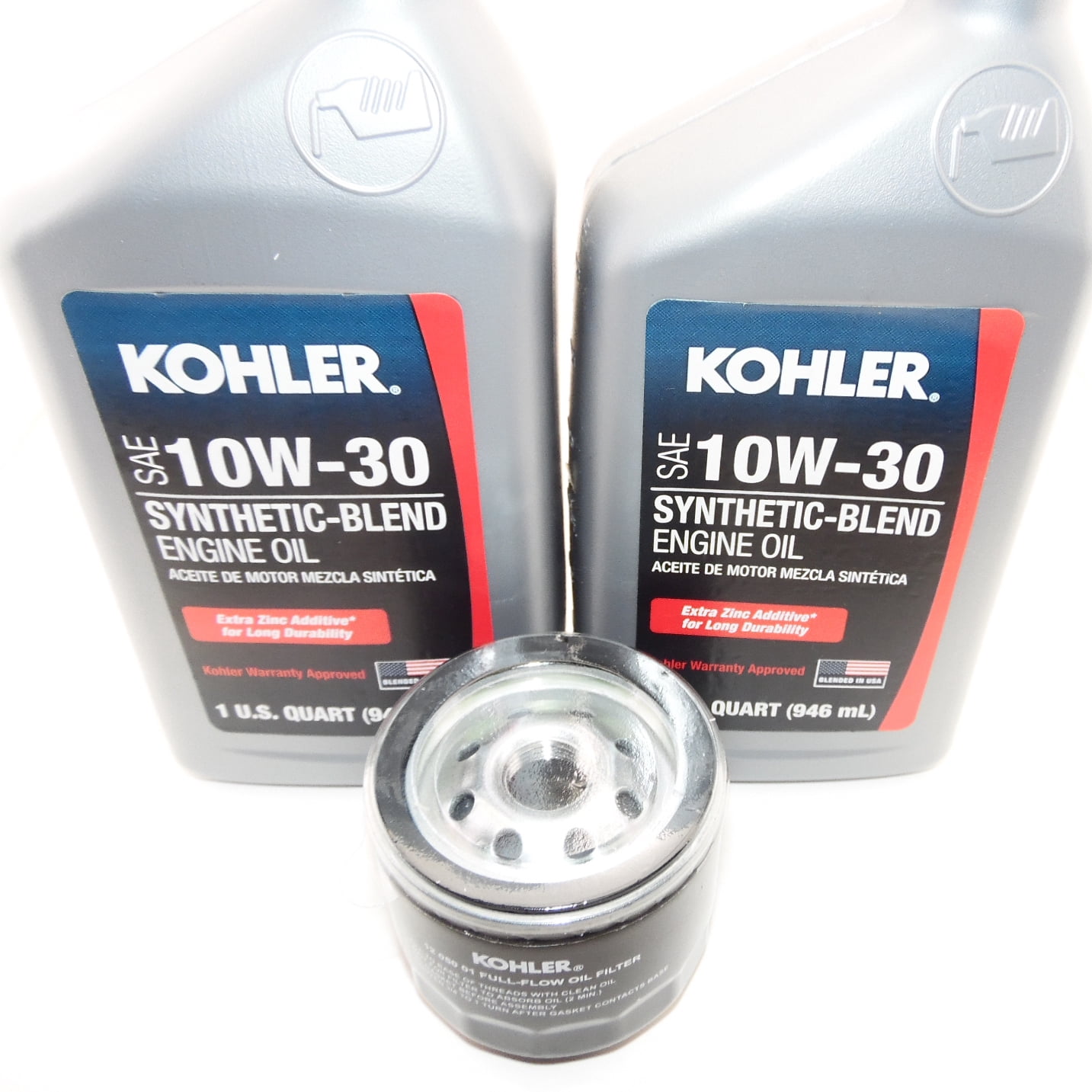 (2 Qts) Synthetic Blend 10W30 Kohler/Rehlko Engine Oil & (1) Kohler 12 050 01-S1 Oil Filter
