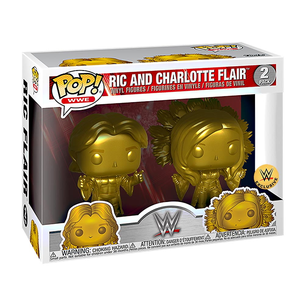 Official WWE Authentic Ric Flair & Charlotte Flair Gold POP! Vinyl ...