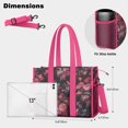 thumbnail image 5 of Teacher Tote Bag,Pioneer Flower Floral Print Pattern Teacher Utility Tote Bag,Large Work Tote Bags for Women with Multiple Pockets,Top Zipper Closure,13.8x10.6x6.7 Inch, 5 of 5