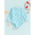 thumbnail image 3 of pengnight Kids Baby Girl Summer Swimwear,6-24 Months 2T 3T 4T Floral Print Back Bandage Knot Cutout Monokini One-Piece Jumpsuit Swimsuits Toddler Bathing Suits Beachwear, 3 of 10