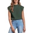 thumbnail image 1 of Fortune Women Sweater Vest Sleeveless Mock Neck Knit Tops Solid Color Loose Crop Top, 1 of 9