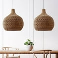 thumbnail image 3 of Arturesthome Rustic Handwoven Rattan Pendant Light Lampshade For Living Room, 3 of 9
