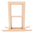 thumbnail image 1 of Doll House Miniature Furniture Mini Wood Window Frame Unpainted Wooden Sash Window Frame, 1 of 7