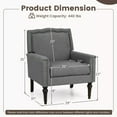thumbnail image 2 of Laijoy Mid-century Modern Armchair, Linen Fabric Upholstered Accent Chair with Thick Cushion & Rubber Wood Legs, Comfy Single Sofa,Grey, 2 of 8