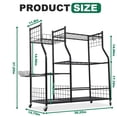 thumbnail image 2 of Garden Tool Organizer Rolling Cart Large Capacity Rust-Resistant Metal Tool Cart with Wheels Hooks Garage Shed Yard Outdoor Storage Rack, 2 of 6