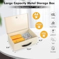thumbnail image 2 of Fireproof Document Box with Key Lock, Small Safe Box for Valuables, Fire and Water Resistance, Fireproof Lock Box for Passport, Cash, Tablet, Exterior 12.8'' x 8.4'' x 4.5'' Beige, 2 of 6