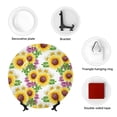 thumbnail image 4 of Picia Sunflowers Pattern Bone China Decorative Plate – Wall Decor with Stand and Adhesive, Elegant Ornament for Living Room, Office, or Entryway-6in, 4 of 6
