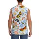 thumbnail image 4 of Fotbe Insects and Flowers Men's Camiseta sin Mangas Estampada para Hombres, Playera Casual para Gimnasio, Entrenamiento, Playa-X-Large, 4 of 7
