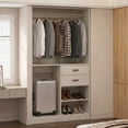 thumbnail image 2 of Homieasy 40'' W Closet System with Wooden Drawers and Hanging Rods, White Oak, 2 of 7