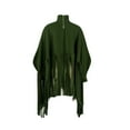 thumbnail image 5 of Biekopu Womens High Neck Long Sleeve Fringe Top Plus Size Tassel Ponchos Cape Cloak Coat Oversized Shawl Pullover Sweatshirt, 5 of 5