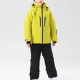thumbnail image 2 of 4-16 Years Kid's Solid Color Girls Boys Ski Suit Windproof Warm Solid Color Skiing Set Black, 2 of 7