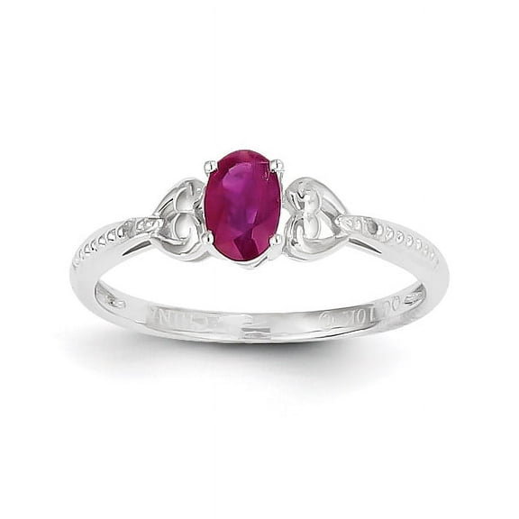 Primal Gold 10 Karat White Gold Ruby and Diamond Ring