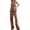 Khaki, variant on Women Two Piece Denim Set Button Down Backless Tank Top and Wide Leg Jeans 2 Piece Outfit Suits