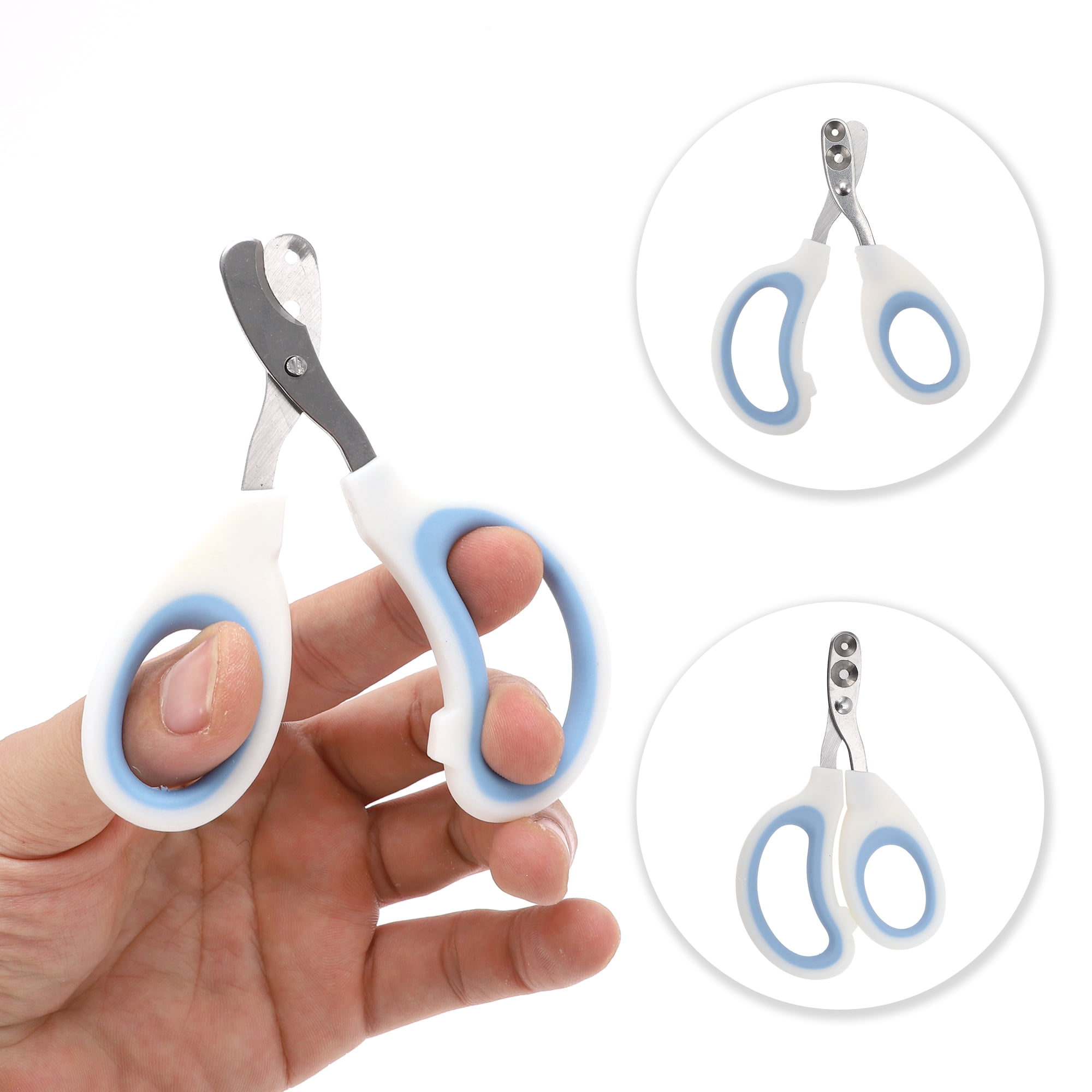 Unique Bargains Double Hole Pet Nail Clippers 3.94"x2.56" 1 Pc White Blue