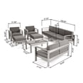thumbnail image 2 of Gannon Outdoor 7 Piece Aluminum Sectional Sofa Set with Coffee Table and Ottmans, Silver, Khaki, 2 of 8