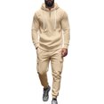 thumbnail image 5 of CONFREE Mens Sweatsuit 2 Peice Sets Casual Men's Jogging Tracksuit Set Solid Pullover Hoodies Pants Athletic Sweat Suit for Men, 5 of 9