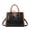 black with brown, variant on Leather leather letter large capacity tote handbag cross-body shoulder triangle color-matching money bag women's shopping bag
