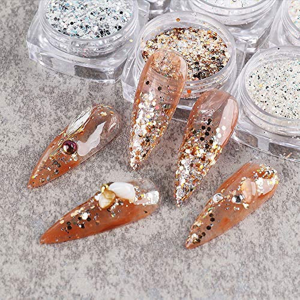 XICHEN 72-teiliges Nagelglitzer-Set – Pulver, Pailletten, Mix-Device Für Nail Art