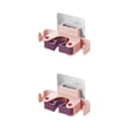 thumbnail image 4 of Inteprter ABS TPR Rack Impermeable Antideslizante Autoadhesivo Colgador de almacenamiento Hogar Baño Cocina Lavadero Organizador Rosa claro 2Conjunto, 4 of 6