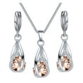 thumbnail image 2 of Silver Drop Jewelry Set for Women Cubic Zircon Teardrop Dangle Earrings And Necklace Set for Wedding Bridal Accessories, 2 of 8