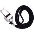 thumbnail image 4 of Silbato de acero inoxidable de 3 piezas, silbato de metal con cordón para árbitros, fútbol, ​​fútbol, 4 of 5