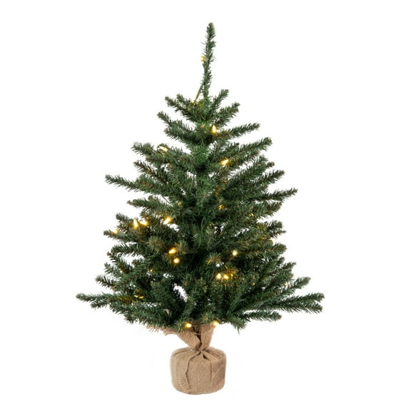 Vickerman 30" Anoka Pine Artificial Christmas Tree, Warm White Dura-lit LED Lights
