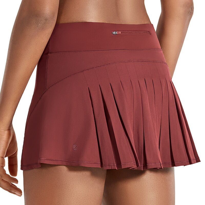 CRZ YOGA Women's Quick-Dry Athletic Tennis Skirts Volleyball Shorts Mid-Waisted  Pleated Skirts Sport Skort with Pocket Savannah X-Large - Walmart.com