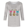 thumbnail image 4 of Ounisa Womens 3/4 Sleeve T Shirt Crew Neck Easter Bunny Printed Pullover Loose Fit Casual Spring Relaxed Tops S-3XL, 4 of 7