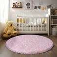 thumbnail image 4 of SARAG Luxury Round Fluffy Area Rugs for Bedroom Kids Girls Room Nursery,Super Soft Circle Rug,Cute Shaggy Carpet For Living Room,3x3ft,Pink, 4 of 8