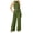 Green, variant on Two Piece sets for Women Halter Tank Backless Crop Tops Foldover Flare Pants Casual Matching Streetwear Outfits (Black, L)