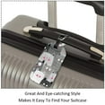thumbnail image 3 of Square 2Pack PU Leather Cats Grey Kitty Cruise Luggage Tag with Privacy Cover and Name ID Tag for Travel Handbags Backpacks Luggage Tags, 3 of 6