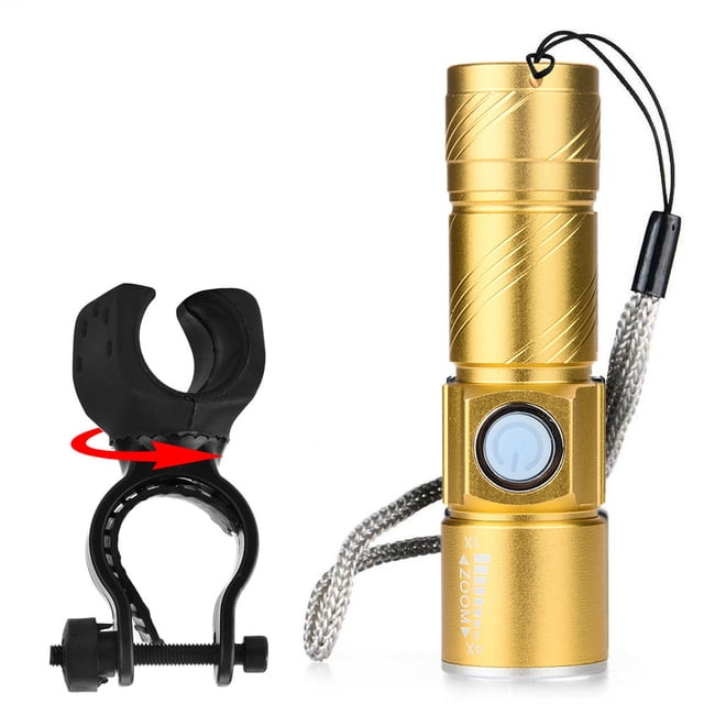 Daisyyozoid Lampe de Poche de Vélo Rechargeable USB Professionnelle Étanche +support