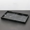 thumbnail image 3 of Bathroom Tank Tray Marble Print Resin Bathtub Tray Kitchen Dispenser black, 3 of 7
